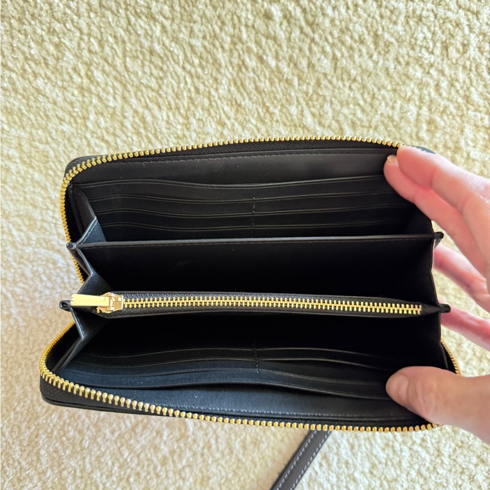 Coach Black and Tan Leopard Wristlet - Picture 5 of 6